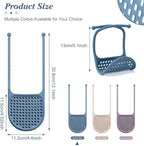 WALLFID 2 Pack Sink Sponge Holder, Adjustable Silicone Suction Cup Caddy for Sponges, Scrubbers, Soap, Kitchen, Bathroom (Denim Blue)