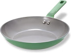 Non Stick Frying Pan Skillet,Egg Pan,Green Omelet Pan,PFOA Free,10 Inch Ceramic frying pan,Induction with all cooktops,non-slip grip.
