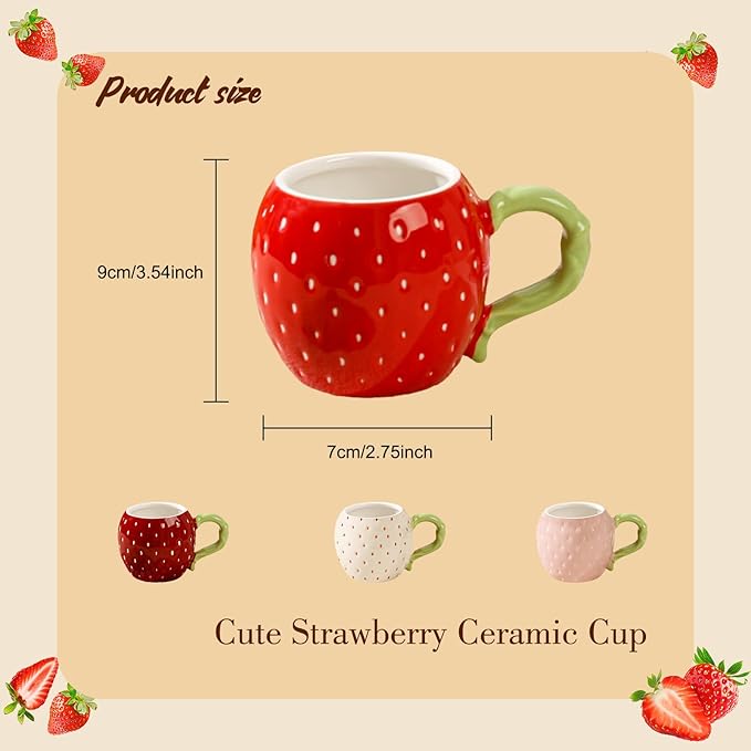 Cute Floral Coffee Mug Set of 4-12oz Ceramic Flower Embossed Cups with Petal Handles, Dishwasher and Microwave Safe
