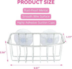 Linemoon Sponge Holder for Kitchen Sink Caddy with 2 Suction Cups, Efficient Sponge Caddy for Kitchen Storage, Rustproof, Highly Adhesive Silver