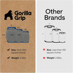 GORILLA GRIP BPA-Free Reversible Kitchen Cutting Board Set of 3, US Designed, Nonporous, Juice Grooves Catch Liquid, Slip Resistant Border, Dishwasher Safe, Durable Food Chopping Boards, Gray Blue