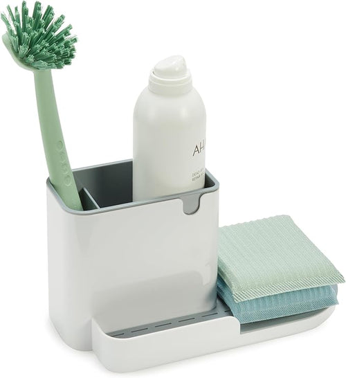 Amazon Basics Kitchen Sink Caddy Organizer for Sponge and Brush Storage, Large, White