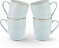 famiware Jupiter Coffee Mugs Set of 4, 13 oz Coffee Mug, Microwave and Dishwasher Safe, Coffee Cups with Handle for Coffee, Tea, Cocoa, Milk, Light Blue
