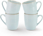 famiware Jupiter Coffee Mugs Set of 4, 13 oz Coffee Mug, Microwave and Dishwasher Safe, Coffee Cups with Handle for Coffee, Tea, Cocoa, Milk, Light Blue