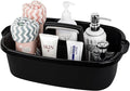 Large Cleaning Supplies Caddy Portable Shower Basket Supply Organizer with Handle Plastic Bucket Tool Storage for Bathroom, Bedroom, Kitchen, College Dorm, Garden, Black