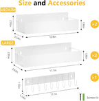 Magnetic Spice Rack Organizer for Fridge Seasoning Organizer for Kitchen storage with Screw Magnetic Shelf with Hook for Refrigerator and Oven (4pack1hook-White)
