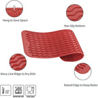 MicoYang Silicone Dish Drying Mat for Multiple Usage,Easy clean,Eco-friendly,Heat-resistant Silicone Mat for Kitchen Counter,Sink,Bar,Bottle,or Cup Red M 17 inches x 6 inches