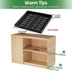 PAKETA 2 Pack Expandable Pull Out Cabinet Organizer, 21'' Deep Pull Out Drawers for Cabinet, Upgrade 3 Slide Rails Sliding Drawer for Cabinets with Adhesive Nano Film (Black, 21"D X 12-20"W)