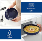HOMQUEN Pasta Bowls Set of 6, 37oz Salad Bowls Blue Soup Bowls, Large Pasta Serving Bowls, Unbreakable Plastic Dinner Bowls, Dinnerware Sets,Valentines Day Gift, Dishwasher Safe (Blue)