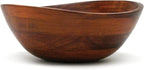 Lipper International Cherry Finished Wavy Rim Beechwood Serving Bowl for Fruits or Salads, Matte, Small, 7.5" x 7.25" x 3", Single Bowl, 30.43Fl oz