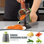 KEOUKE Rotary Cheese Grater Pro 6 in 1 - Shredder Crinkle Slicer Grinder Ice Shaver, Stable Suction, Time-saving Easy Use & Clean, Safe Morden Kitchen Tool for Cheese, Vegetable, Nuts, Chocolate