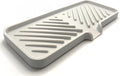 Happitasa Silicone Soap Dish Tray and Sponge Holder with Drain Chute and Feet | 3-Way Sloped Design | Bathroom and Kitchen Sink Organizer Caddy (Light Grey, 10"x4", 7.8 Ounces)