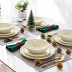 AmorArc Ceramic Dinnerware Sets,Handmade Reactive Glaze Stoneware Plates and Bowls Sets,Highly Scratch Resistant | Dishwasher & Microwave Safe Dishes Set,Service for 6 (18pc)