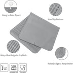 MicoYang Silicone Dish Drying Mat for Multiple Usage,Easy clean,Eco-friendly,Heat-resistant Silicone Mat for Kitchen Counter or Sink,Refrigerator or Drawer Liner Grey 5XL 36inches x 18inches