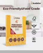Katbite 200PCS 12x16 In Heavy Duty Flat Parchment Paper, Parchment Paper Sheets for Baking Cookies, Cooking, Frying, Air Fryer, Grilling Rack, Oven(12x16 Inch)[Advanced Series]