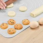 Silicone Pastry Mat 20"*16" Extra Thick Non Stick Baking Mat Food Grade Silicone Dough Rolling Bake Mat with Edge Heightening Light Grey
