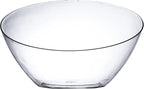 Posh Setting Crystal Clear, Disposable Premium Hard Plastic Medium Angled Bowl, Party, Salad, Snack and Fruit Bowl 5 Pack
