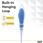 Dish Washing Scrubber Vegetable Brush - Blue / White 2 Sided Bristles - Long Handle With Rubber Grip Non Scratch Kitchen and Bath Cleaning By Superio