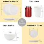 40 PCS Premium Wheat Straw Dinnerware Sets for 8, Unbreakable and Lightweight Dinner Plates,Microwave Safe Plates and Bowls Sets for Kitchen,Picnic and Party,Cereal & Salad Bowls,Water Glasses(Beige)