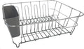 Dish Drying Rack & Cutlery Holder 2 Piece Set ✅ Compact Sink-Fitting Dish Drainer with Rubberized Undercoating ✅ Space-Saving Kitchen Organizer for Plates, Cups, Bowls & Utensils In Sink, Dark Gray