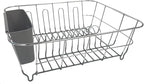 Dish Drying Rack & Cutlery Holder 2 Piece Set ✅ Compact Sink-Fitting Dish Drainer with Rubberized Undercoating ✅ Space-Saving Kitchen Organizer for Plates, Cups, Bowls & Utensils In Sink, Dark Gray