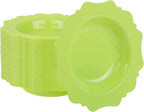 COLOSUS 60 Pack Lime Green White Plastic Bowls, 12 oz Disposable Soup Bowls, Premium Plastic Dinner Bowls,Heavy-duty Dessert Salad Bowl for Party, Wedding, Dinner