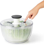 OXO Good Grips Salad Spinner | Lettuce Spinner | Fruit Washer | Fruit Washing Bowl with Strainer | Vegetable Cleaner | Salad Cleaner | Lettuce Washer | 6.22 Quart Capacity (Pack of 4)