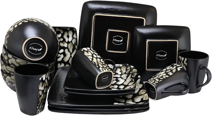 Elama's Savannah 16 Piece Stoneware Dinnerware Set