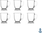 Anchor Hocking Café Glass Coffee Mugs, 16 oz, Set of 6