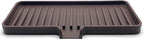 Happitasa Silicone Soap Dish Tray and Sponge Holder with Drain Chute | Bathroom and Kitchen Sink Organizer Caddy (Dark Chocolate, 9"x3.5", 5.6 Ounces)