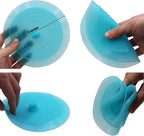 V-TOP Tub Stopper 2 Pack, 6 inches Large Silicone Drain Plug Hair Stopper Flat Suction Cover for Kitchen Bathroom and Laundry (Blue Transparent)