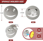 Kontoyo Sponge Holder for Kitchen Sink,Sink Caddy Organizer with Suction Cup Installation for Kitchen/Bathroom, Self Draining,Sponge Caddy for Holding Smiley Sponges-Silver