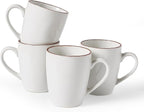 famiware Venus Coffee Mugs for 4, 12 oz Mug Set, Dringking Cup with Handle for Coffee, Tea, Cocoa, Milk, White