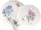 Lenox Dinnerware Set, Butterfly Meadow 18-Piece Set, Service For 6, White Porcelain, Butterfly And Flower Designs, Plates And Bowls Sets, Dishwasher Safe, Home & Kitchen (18 Pieces, Assorted)
