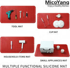 MicoYang Silicone Dish Drying Mat for Multiple Usage,Easy clean,Eco-friendly,Heat-resistant Silicone Mat for Kitchen Counter or Sink,Refrigerator or Drawer Liner Red 5XL 36inches x 18inches