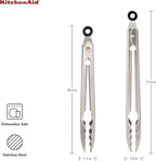 KitchenAid Universal Utility and Serving Stainless Steel Kitchen Tongs, Set of 2