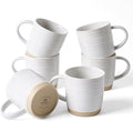 famiware Coffee Mugs Set of 6, 13 oz Mug Set, Ceramic Cup Set with Handle for Coffee, Tea, Cocoa, Milk, Constellation Series, White
