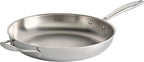 Tramontina Signature Tri-Ply Clad Stainless Steel 12-Inch Large Frying Pan with Helper Handle, Induction-Ready Skillet, Dishwasher-Safe, NSF-Certified, Made in Brazil