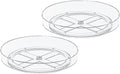 2 Pack 10 Inch Lazy Susan Turntable Organizer, Clear Rotating Spice Rack for Cabinet, Pantry, Kitchen Countertop and Fridge, Non-Slip Acrylic Spinning Tray for Bathroom Vanity