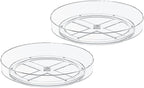 2 Pack 10 Inch Lazy Susan Turntable Organizer, Clear Rotating Spice Rack for Cabinet, Pantry, Kitchen Countertop and Fridge, Non-Slip Acrylic Spinning Tray for Bathroom Vanity