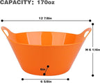 Tiawudi 6 Pack Snack Bowls (4.9L Large), Plastic Serving Bowls for Party, Large Bowls with Handles for Kitchen, Fruit, Cereal, Candy, Salad and Chip, Microwave Safe