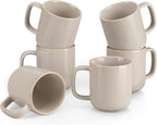 vancasso Coffee Mugs Set of 6, 12 Oz Ceramic Coffee Cups with Handle, Ceramic Unique Glaze Coffee Cup for Cappuccino, Latte, Tea, Cocoa, Dishwasher & Microwave Safe Gift Sets, Gray, Series PLAYA