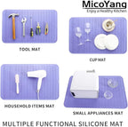 MicoYang Silicone Dish Drying Mat for Multiple Usage,Easy clean,Eco-friendly,Heat-resistant Silicone Mat for Kitchen Counter or Sink,Refrigerator or Drawer Liner Light Purple 3XL 28 inches x 18 inches