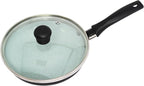 IMUSA 6.3” Gray Speckled Ceramic Mini Fry Pan with Glass Lid – PFAS Free Nonstick Small Skillet for Eggs, Mini Omelets, Crepes & Single Servings, Matte Black Exterior