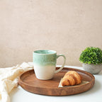 Bosmarlin Ceramic Coffee Mug Set of 4, 17 Oz, 4 Colors to Choose, Tea Cups, Dishwasher and Microwave Safe, Reactive Glaze (Green)