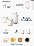 LE TAUCI Coffee Mugs 18 oz,Ceramic Mug Set, Coffee Cups for Latte, Hot Tea, Cappuccino, Mocha, Cocoa, Dishwasher Safe, Suit For Housewarming Wedding- 3.8 inch, Set of 4, Arctic White