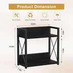 Giikin Kitchen Countertop Organizer, 2 Tier Coffee Bar Organizer, Black Spice Rack for Counter, Kitchen Counter Shelves, Particleboard, Large Size (15.8" L x 7.9" W x 15.8" H), Black