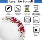 Borosil Gourmet Dinnerware Set For 6, 35 Pieces, White Dinner Plates and Bowls, Chip Resistant Tempered Opal Glass, Stain Resistant, Dishwasher & Microwave Safe Dinner Set For Gifting, Serves 6