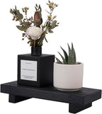 zoocatia Small Wood Tray Pedestal Stand Farmhouse Bathroom Decor Decorative Wooden Riser Kitchen Soap Dish Holder for Vanity, Counter, Sink, Black