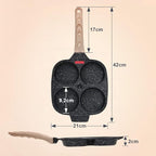 4-Cup Egg Pan Nonstick, Egg Frying Pan with Lid Pancake Pan, Omelet Pan Induction Compatible for Breakfast- Black